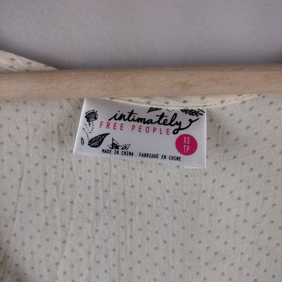 Free People Cream Polka Dot Tank Lace Size XS - Picture 4 of 7